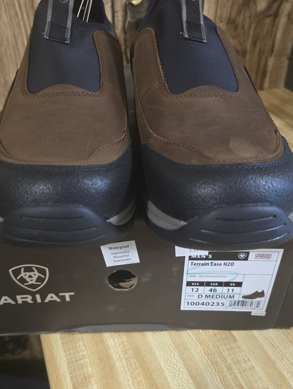 Ariat 12 D Terrain Ease H2O Waterproof Men's Shoes - Distressed Brown NWT